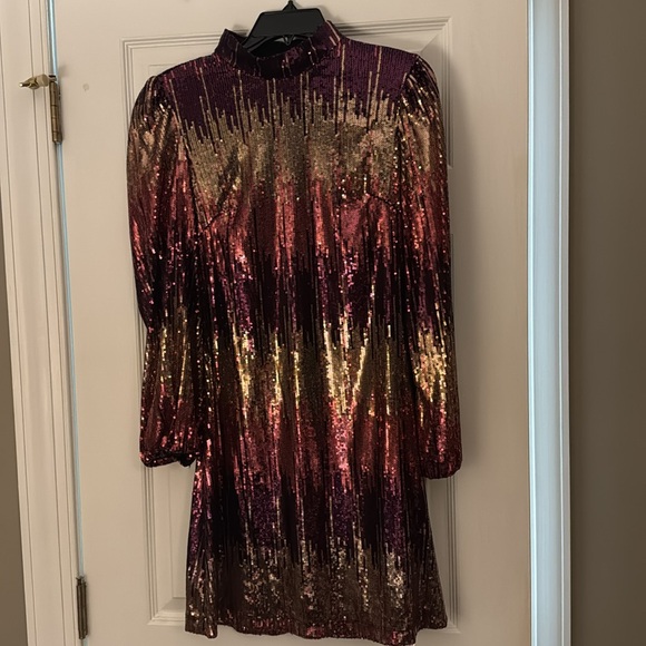 Beautiful sequins holiday dress. Worn once, 4 hours at most. Like new. - Picture 2 of 2